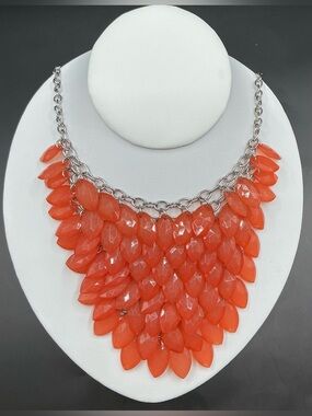CHARMING CHARLIE LAYERED BEAD LARGE BIB NECKLACE